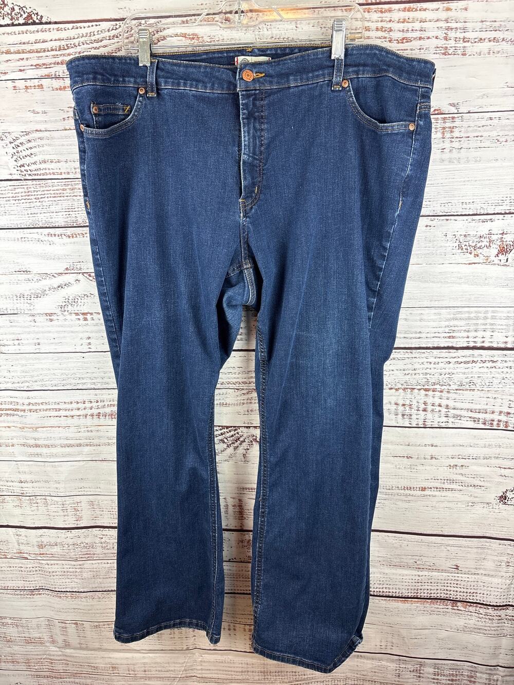 Dickies Bootcut Dark wash Blue Denim Jeans Cotton Stretch Casual Womens Size 22W